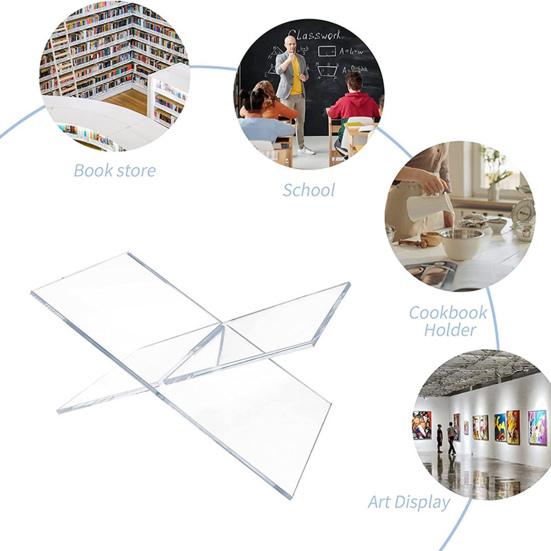 

Прозрачная акриловая подставка для книг Компактная подставка для организации рабочего стола Легко собрать Легкая очистка Универсальная