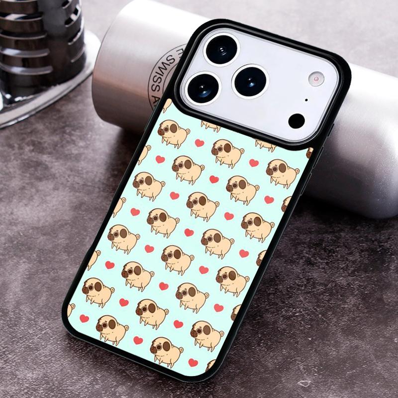 Pug Dog Soft Phone Case for iPhone 17 16 15 Pro Max Air 14 13 12 11 Plus Shockproof Capa Cover