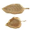 Elegant Gold Leaf Shaped Jewelry Tray For Rings Earrings Necklaces Decorative Storage Plate For Cosmetics Table