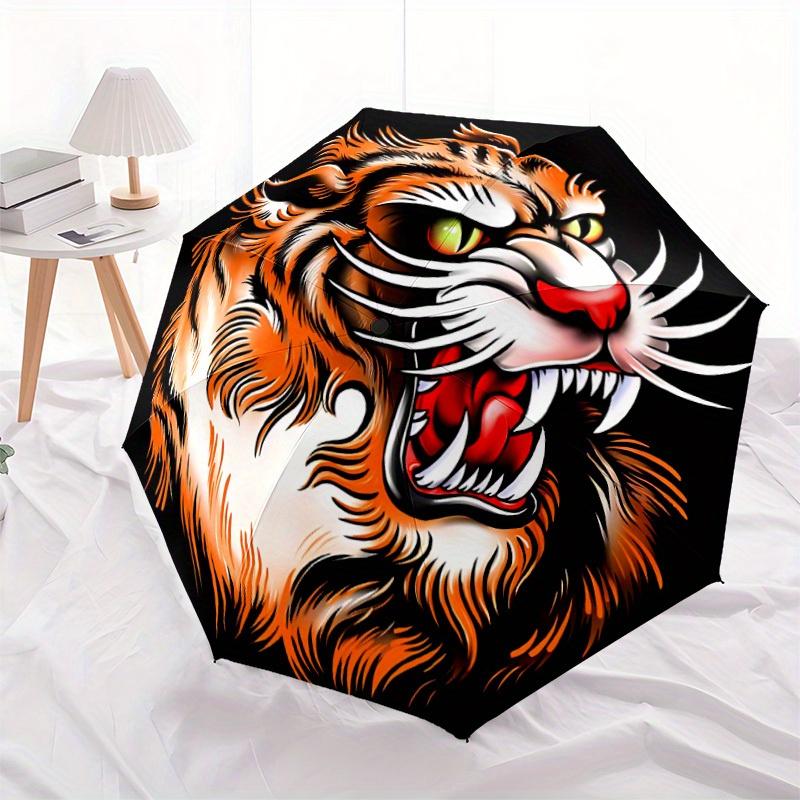 1pc Tiger Head Automatic Opening/closing Umbrella with Auto Open/Close, Windproof, Foldable Sunshade yy250811181