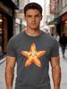Male Cotton Short Sleeve T Shirt Happy Starfish Ocean Animal Print Loose Crew Neck Trendy Casual Summer Tees For Young Adult Unisex