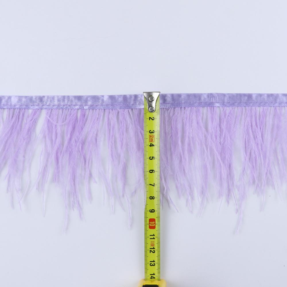 Feather8-10cm Light Purple Ostrich Feather Trims 1m 5m 10m for Crafts High Quality Plume Fringe Cosplay Festivals Clothing Ribbon Decor