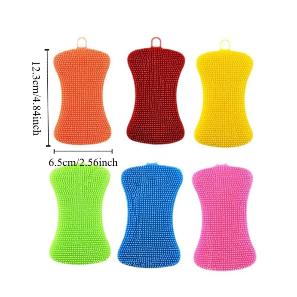 3pcs/set Double Sided Silicone Cleaning Brush Reusable Silicone Scouring Pad  Kitchen