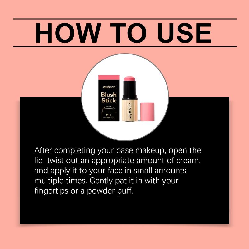 

Pink Moisturizing Blush Stick. Gentle And Easy To Blend For Everyday Wear, Perfect For Commuting Or Dates, Providing Vibrant one size