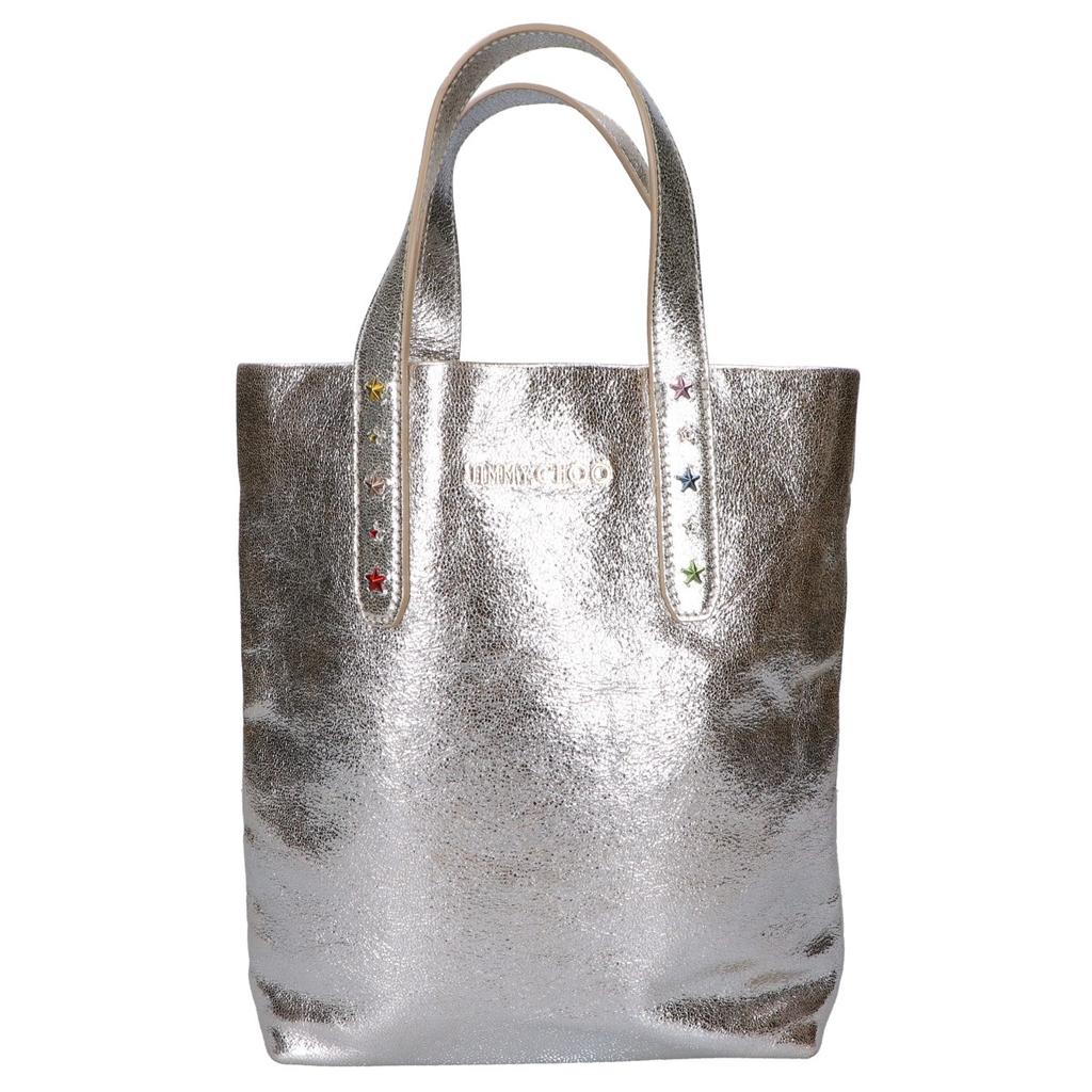 JIMMY CHOO SOFIA Star Studs 10th Anniversary Collection Japan Exclusive Tote Bag SilverUsed