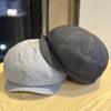 New Korean-style Dongdaemun simple casual denim newsboy cap for women, versatile for spring and autumn, retro and face-slimming