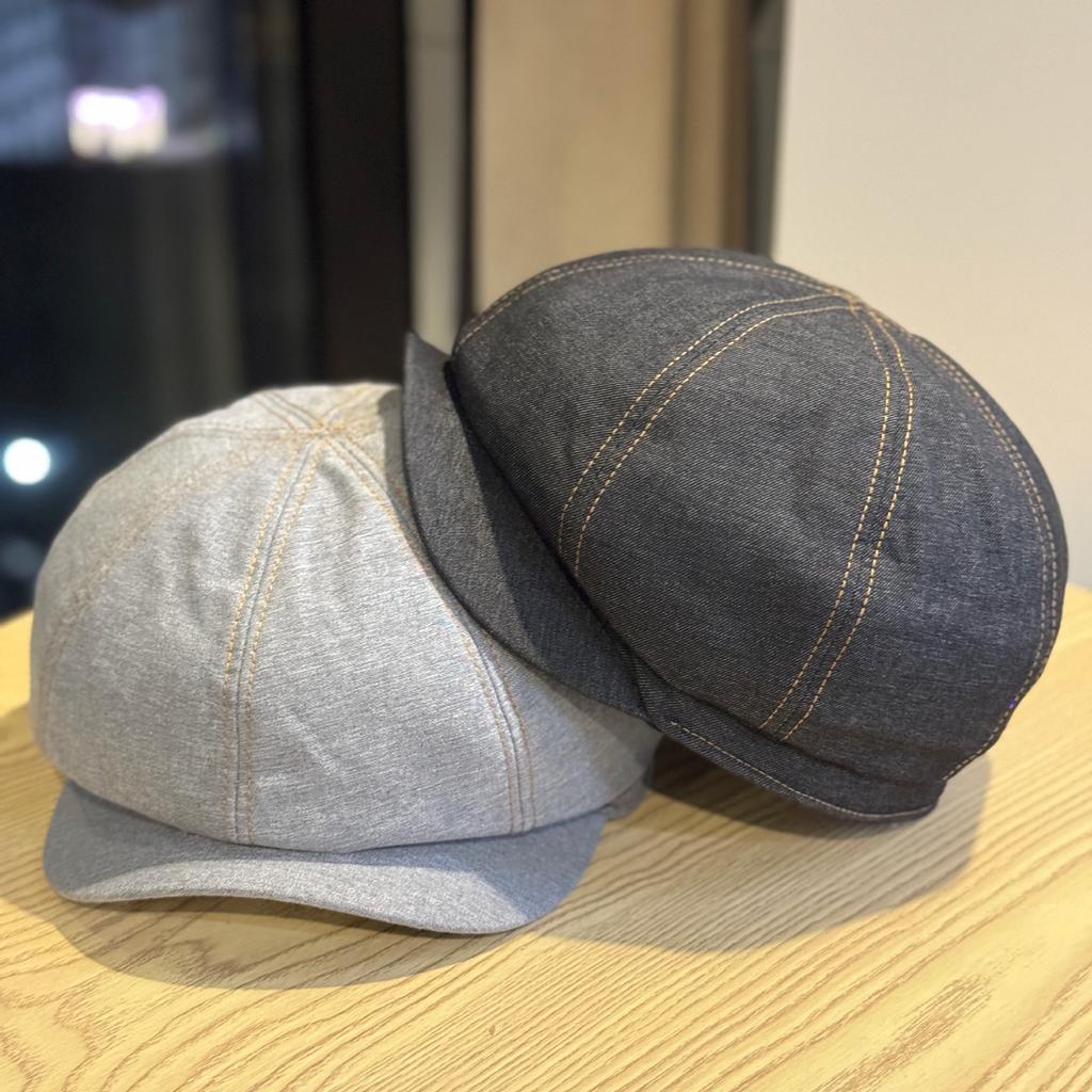 New Korean-style Dongdaemun simple casual denim newsboy cap for women, versatile for spring and autumn, retro and face-slimming