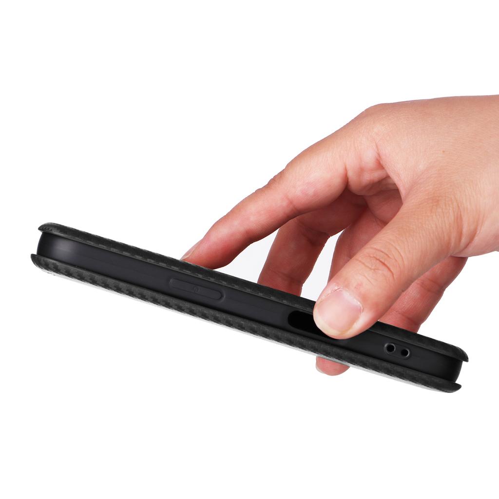 For iPhone 17 Case Carbon Fiber Texture Drop-Proof PU Leather Phone Cover