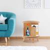 Floor Standing Rotating Bookshelf Multi-Functional Wooden Storage Rack Suitable for Living Rooms, Study Rooms, Bedrooms