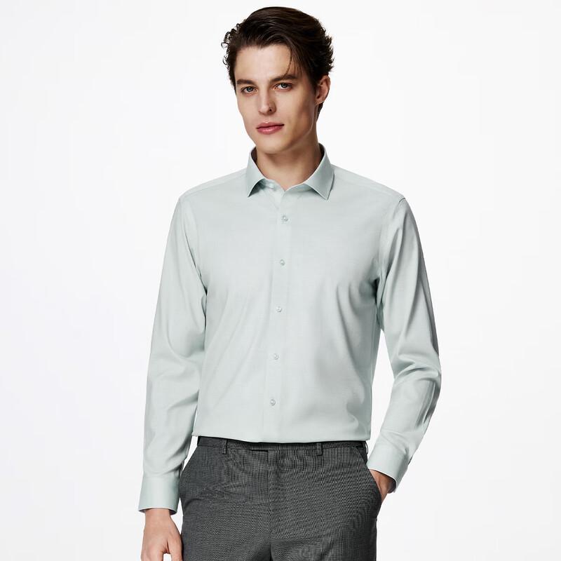 Zhuangji Men s Modal Blend Long-Sleeve Business Shirt XL