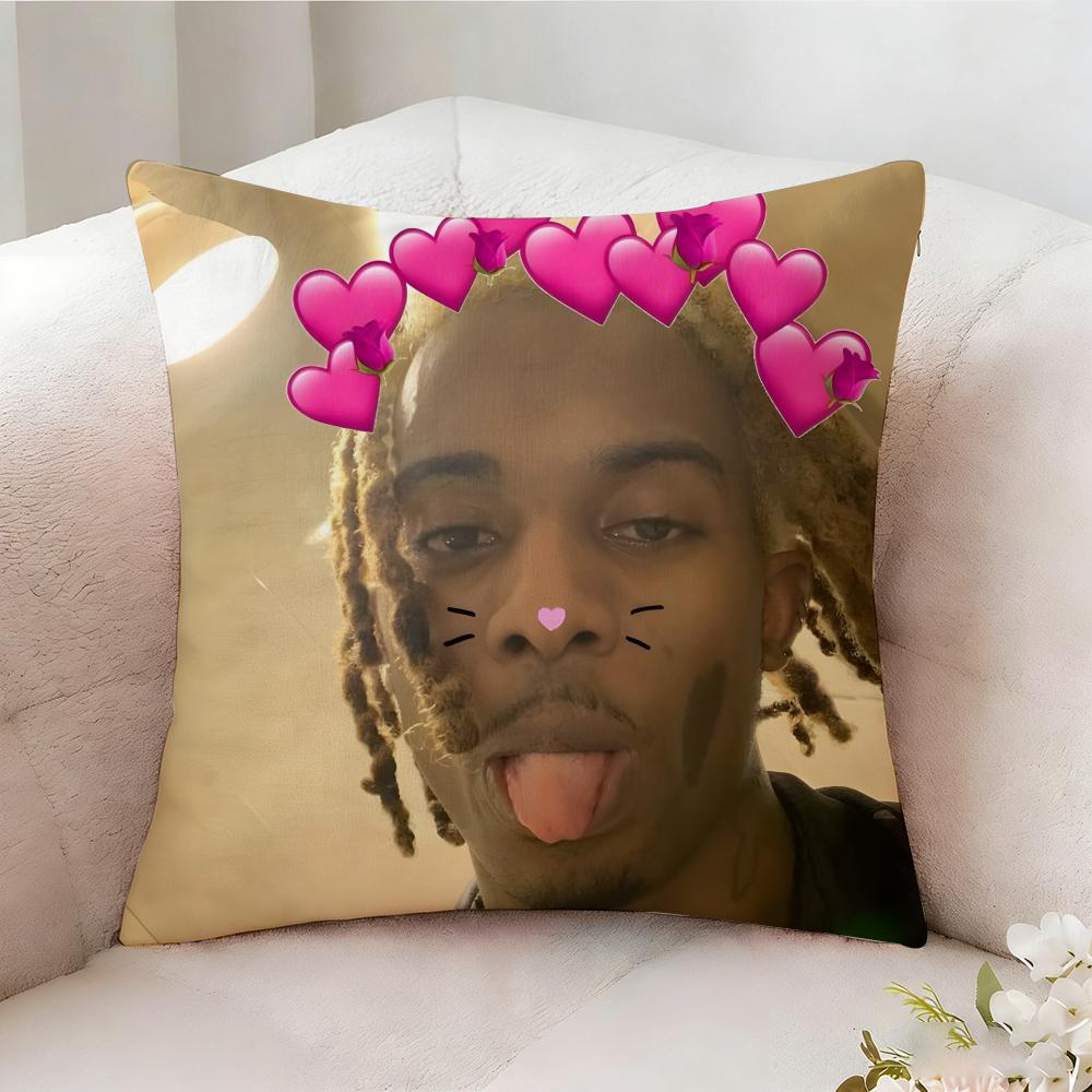 PPlayboi CCarti Pop Singer Pillow Case Pillowcase Doublesided Printed Sofa Cushion Bedroom Headboard Pillow