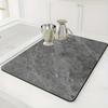 1pc Ultra-Absorbent Diatomite Drying Mat, Non-Slip Quick-Dry Kitchen Mat, Grey Marble Design, Dishwasher Safe & Heat Resistant
