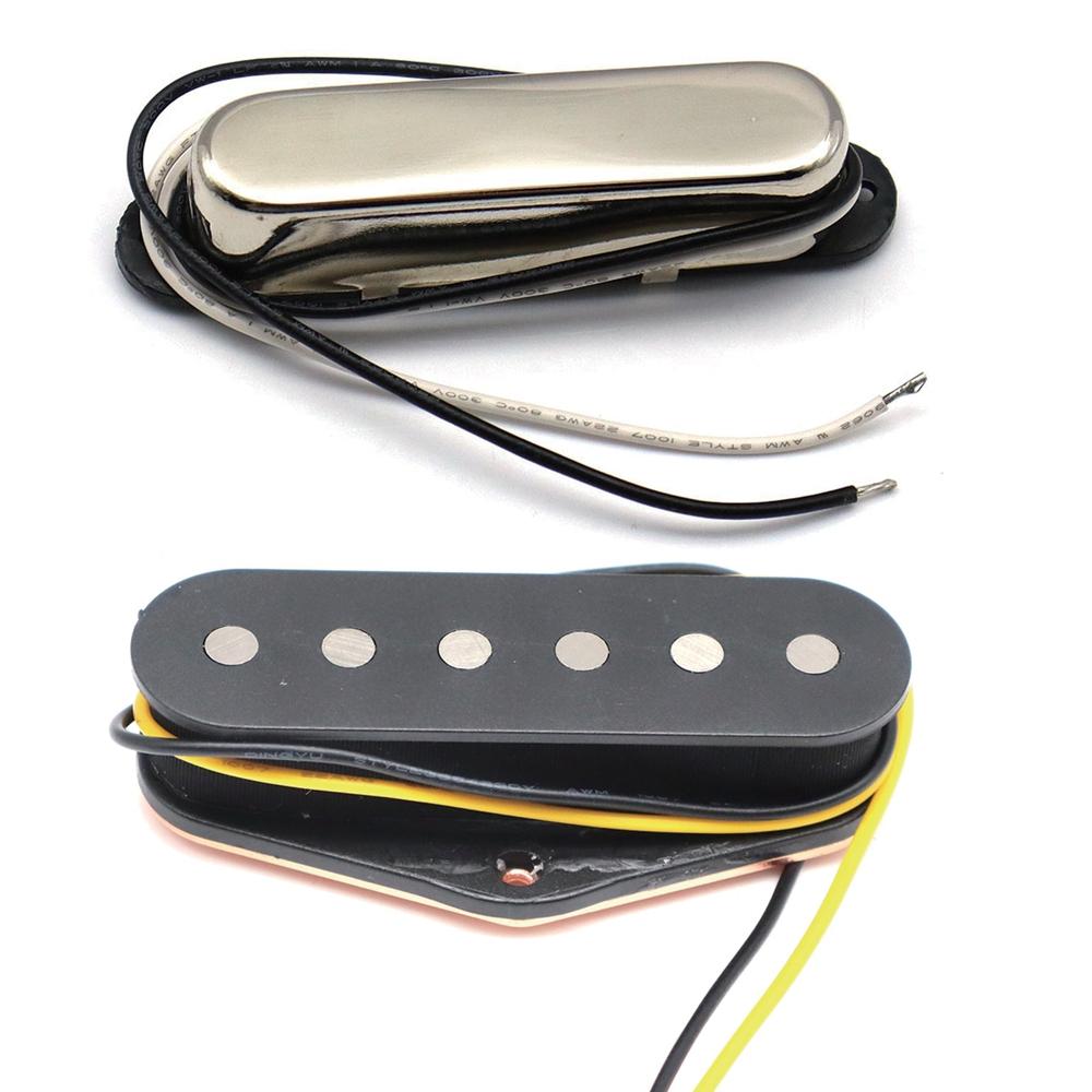 1Set Single Coil Pickups Set Magnet Neck and Bridge Pickup Compatible with Tele Telecaster Style Electric Guitar Parts