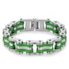 Stainless Steel Biker Bracelet Men - Hip Hop Style Cycling Safety Accessory With Chain Design Geometric