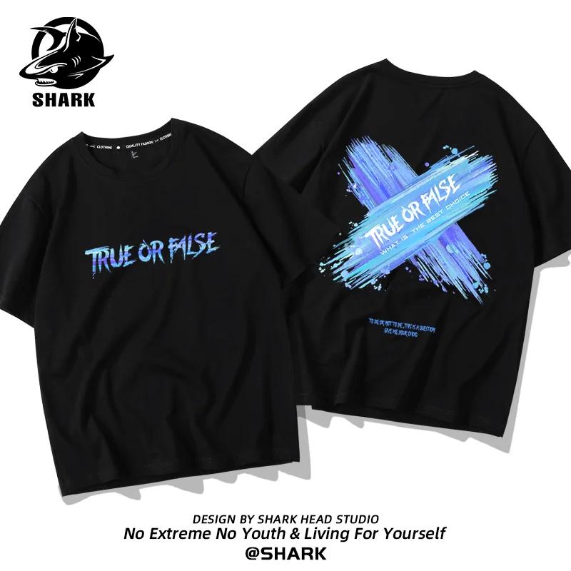 Summer Fashion Heavyweight Retro Men's English Letters 100% Cotton Printed Round Neck High-quality Casual Fitness Street T-shirt