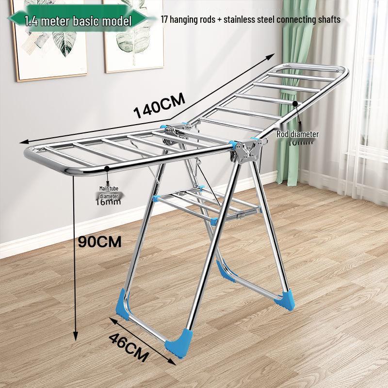 Floor-Standing Folding Towel and Clothes Rack for Hairdressing Salons and Barber Shops