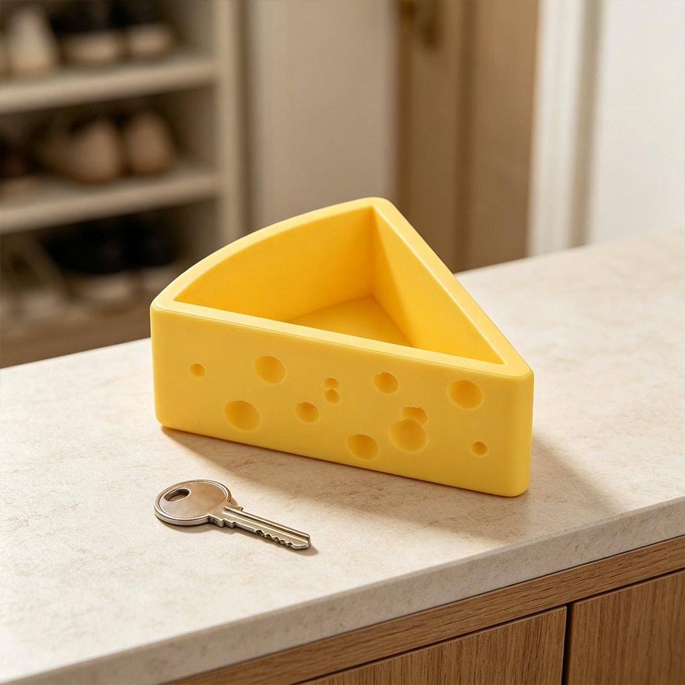 Cheese Shaped Desktop Ornaments Triangle Jewelry Holder INS Storage Box Desk Decor