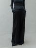 Memua Herringbone Maxi Wide Slacks (Charcoal)