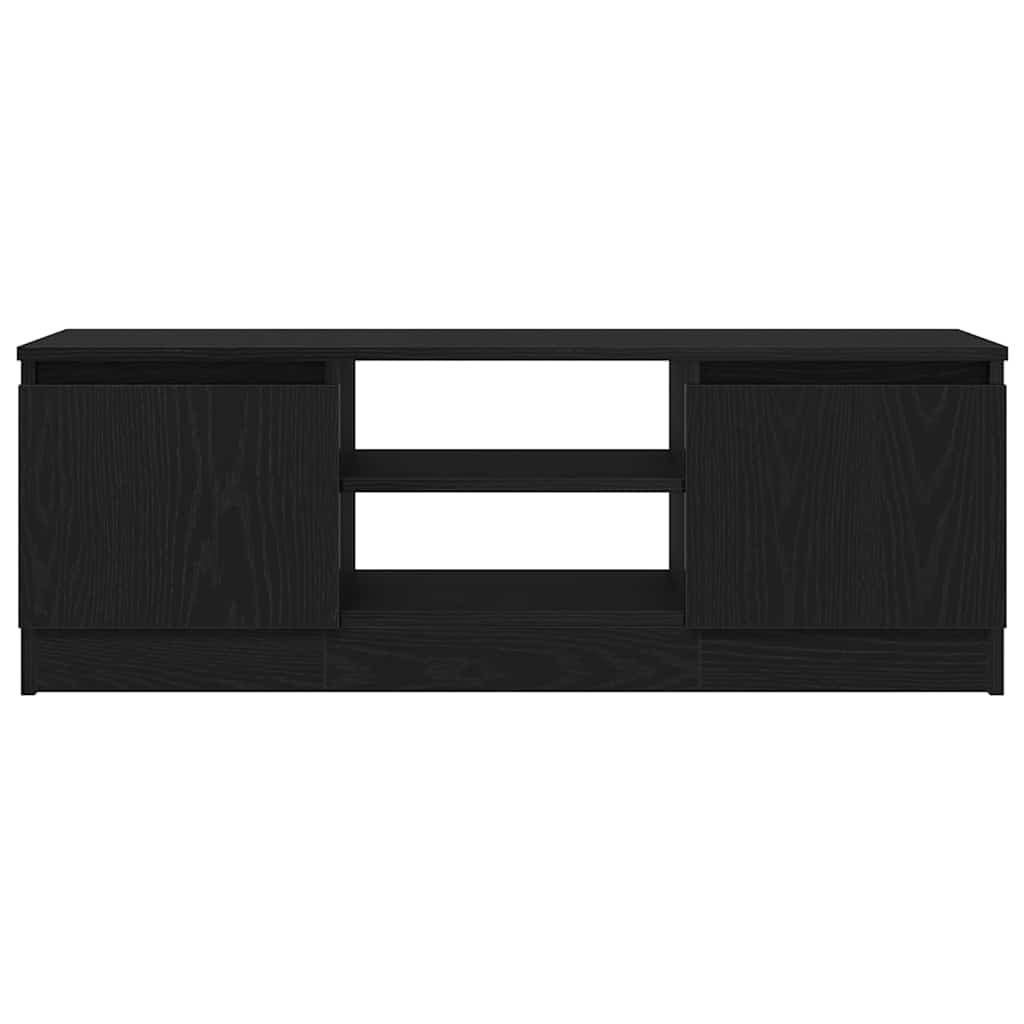 TV Cabinet Black Oak Effect 102x30x36 Cm Engineered Wood