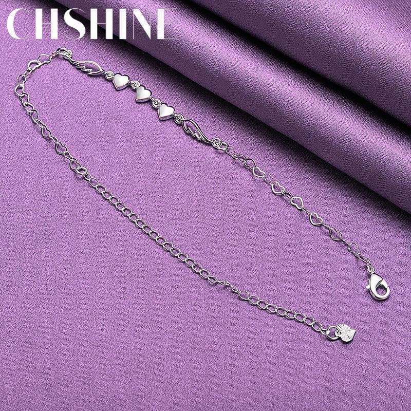 CHSHINE 925 Sterling Silver Three Love Heart Bracelet For Women Fashion Charm Jewelry
