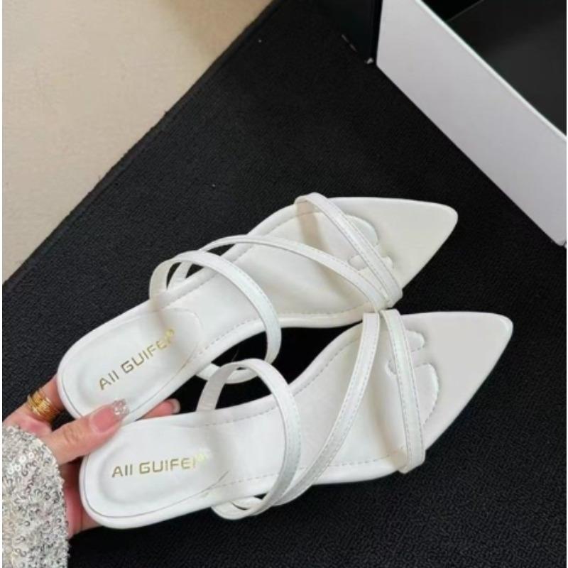 Schuhe im neuen Stil für Damen Übergröße Sommer Damen Draußen Flache Hausschuhe Zehensandalen Lässige Bonbonfarbene Sandalen Zapatos De Mujer