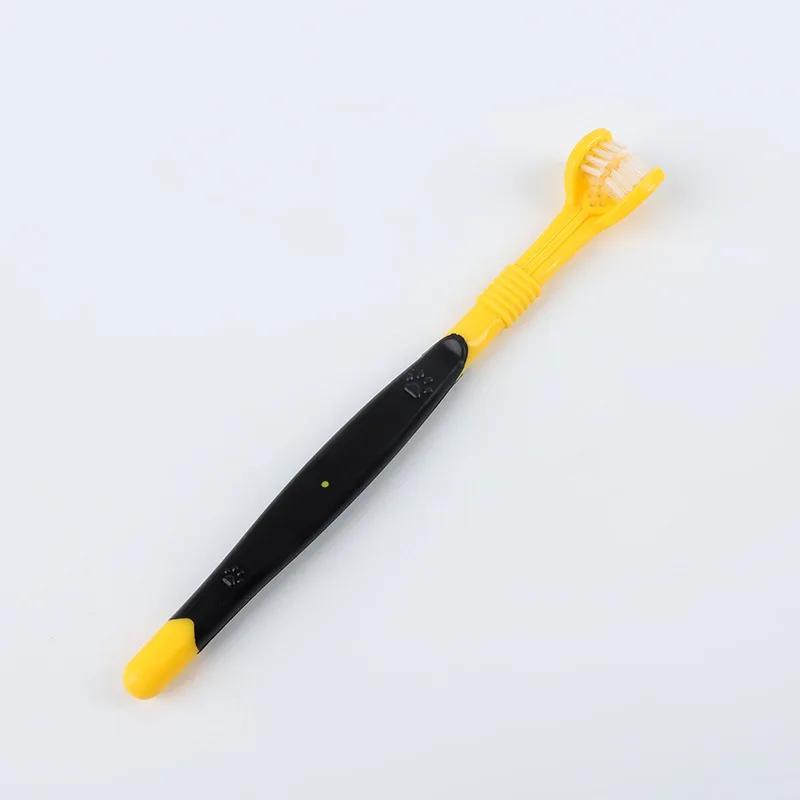 Pet Three Head Toothbrush Pet Dog Toothbrush Cat Toothbrush Cat and Dog Oral Cleaning Products Small Dog Soft Hair Toothbrush