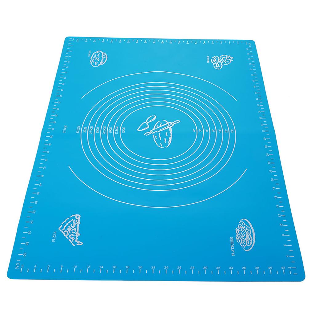 Household Silicone Non-Stick Baking Mat with Scales Rolling Dough Pad Kitchen Baking Tools(Blue