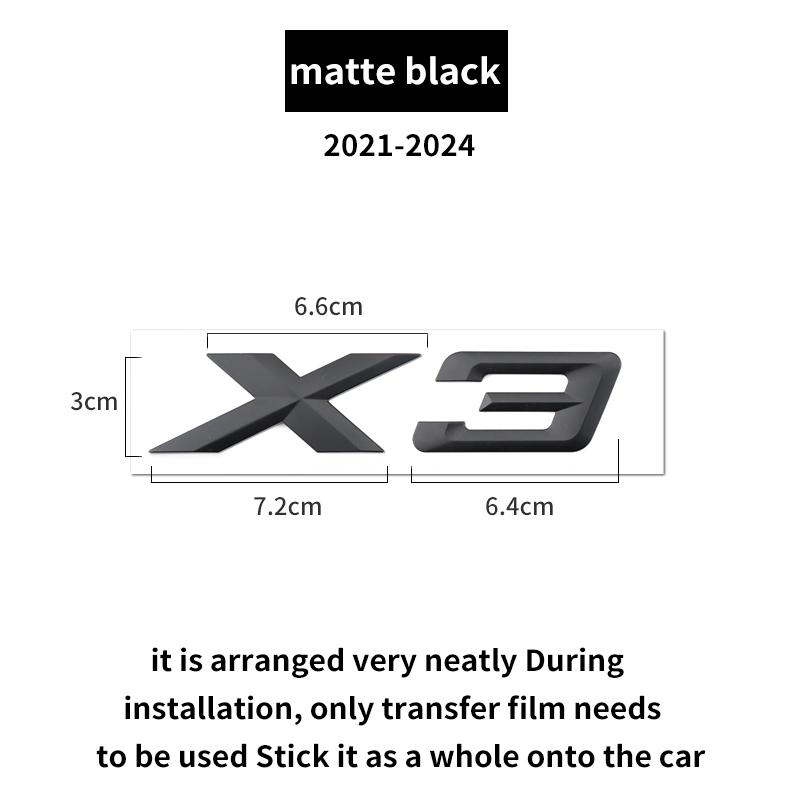 Suitable for BMW X1 X2 X3 X4 X5 X6 X7 F49 U12 F39 G08 G18 F15 F25 F26 G01 G02 G05 G06 G07  and Tail Letters Silver Black