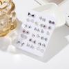 European and American hot-selling 18 pairs of versatile stud earrings combination set, simple mini point diamond alloy earrings for women
