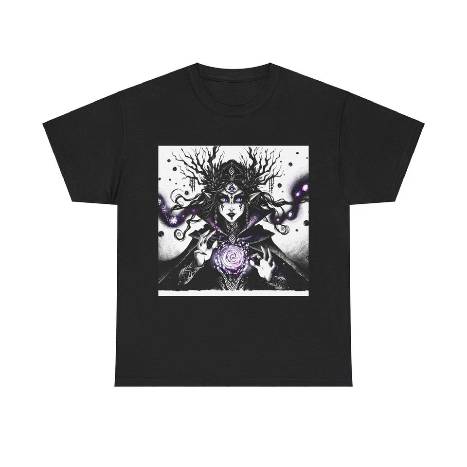 Unisex Adult T Shirt Sinister Sorceress Art Chaotic Ink Magic 4XL