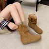 2025 Women's Fashion Suede Boots Outdoor Casual Flat Boots Comfortable Soft Bottom Short Ankle Boot Luxury Slip On Lady Shoes