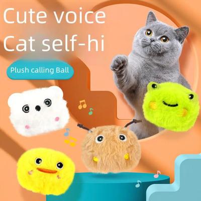 Plush Sound Toy Cartoon Animal Amusing Cat Ball Scratch Resistant Bite Proof Feline Self Stuffed Toy Pet Supplies Kitten