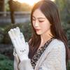 Kawaii Gloves Female Cute Cartoon Embroidered Bear Touchscreen Gloves Autumn Winter Warm Women Shopping Knit Gloves Soft Gloves