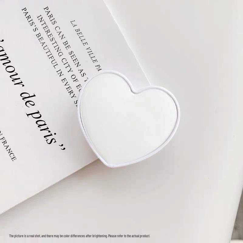 Airbag Heart-Shaped Retractable Phone Holder - Creative Solid Color Gift with Logo