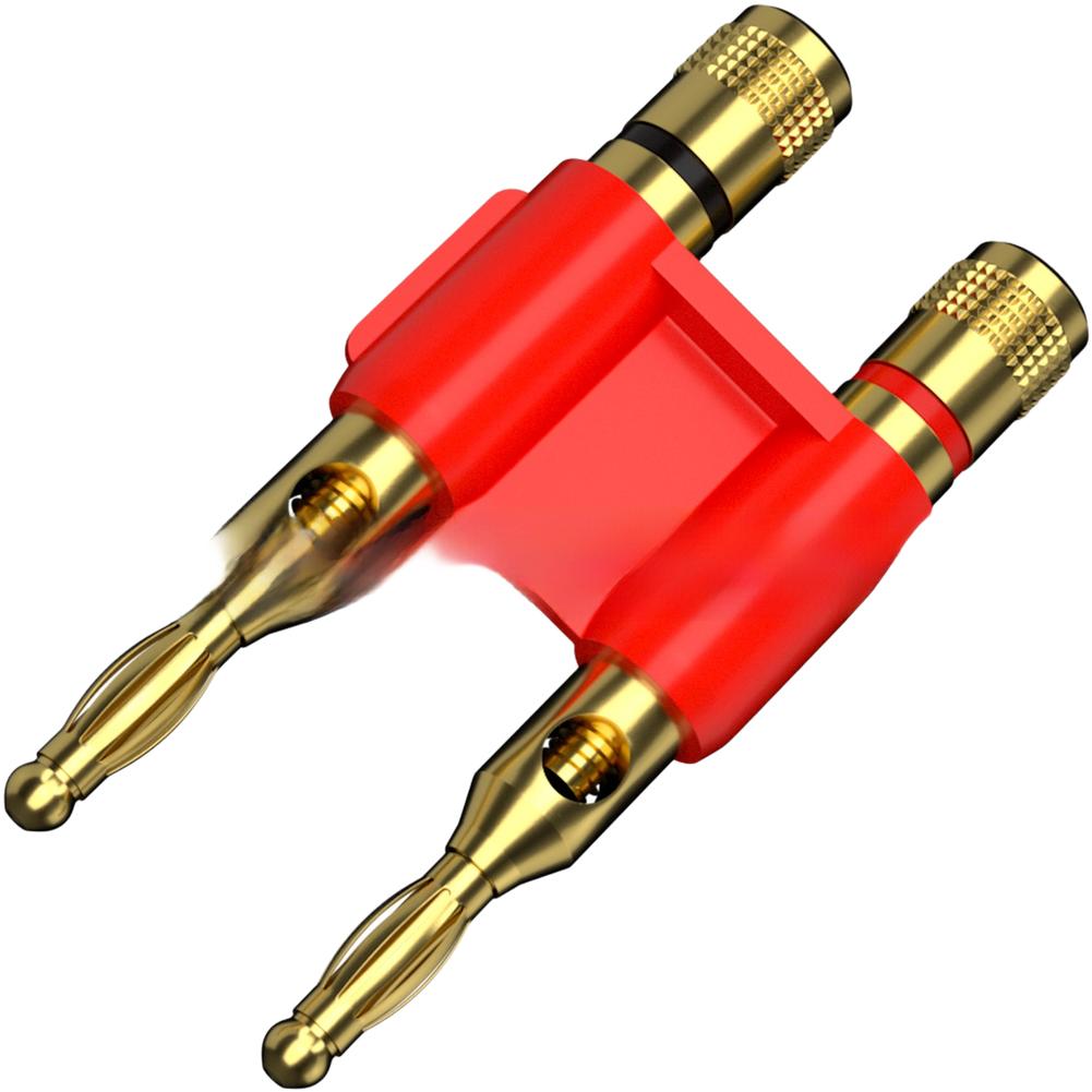 1pc 4mm Dual Row Lantern Banana Connector With 4mm Jack Red Black Screw Mount Gold For Electrical Connections
