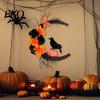Spooky Home Decorations Halloween Door Sign, Artificial Floral Branch Crow Moon Wall Hanger with Themed Event Bird, Window Yard Decor for Party