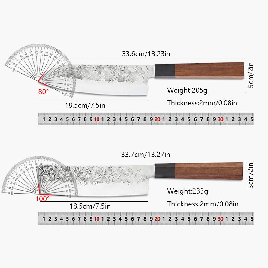 Forged Kitchen Cleaver Japanese Chef Cooking Slicing Knife Santoku Knife Nakiri Knife Sushi Meat Cutting Butcher Filleting Knife