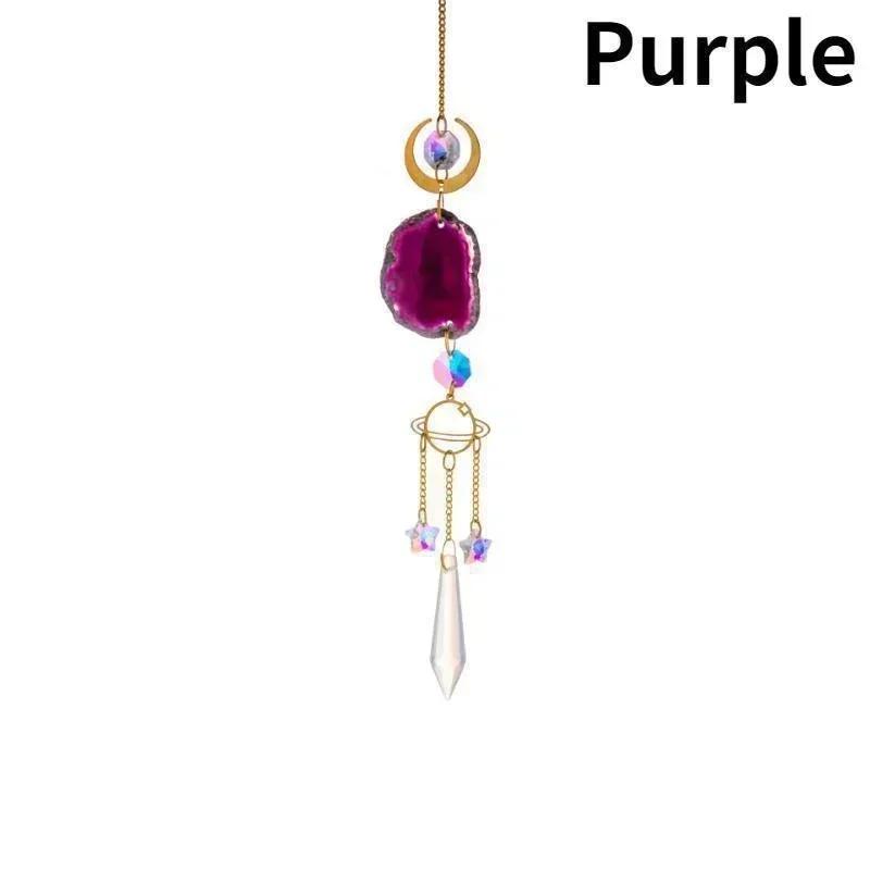 

Suncatcher Crystal Sun and Moon Crystals Prism Rainbow Sun Catcher Garden Decoration Hanging Window Patio Ornament фіолетовий
