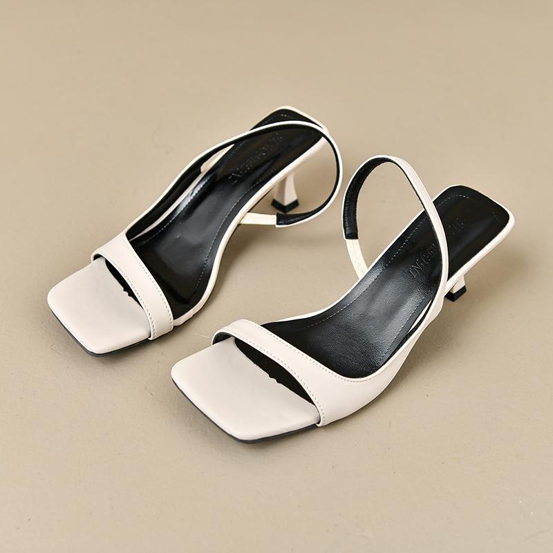 Fashion Beautiful Summer High-heeled Sandals with One Word Strap Women's New Temperament High-end High-heeled Shoes Without Tiredness