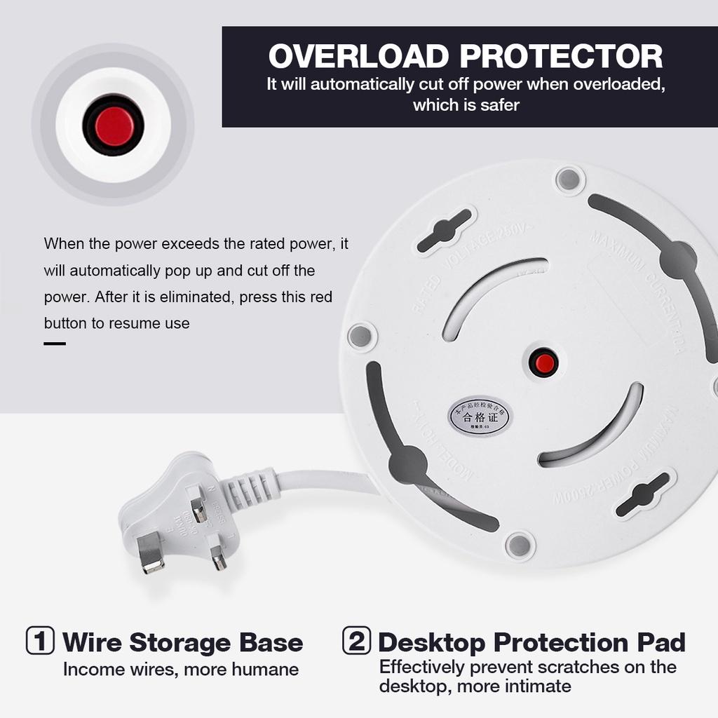 100v-250v Vertical Power Socket Powerboard Outlet Plug Extension Multi USB Ports Charger Socket Power Strip White 3500w