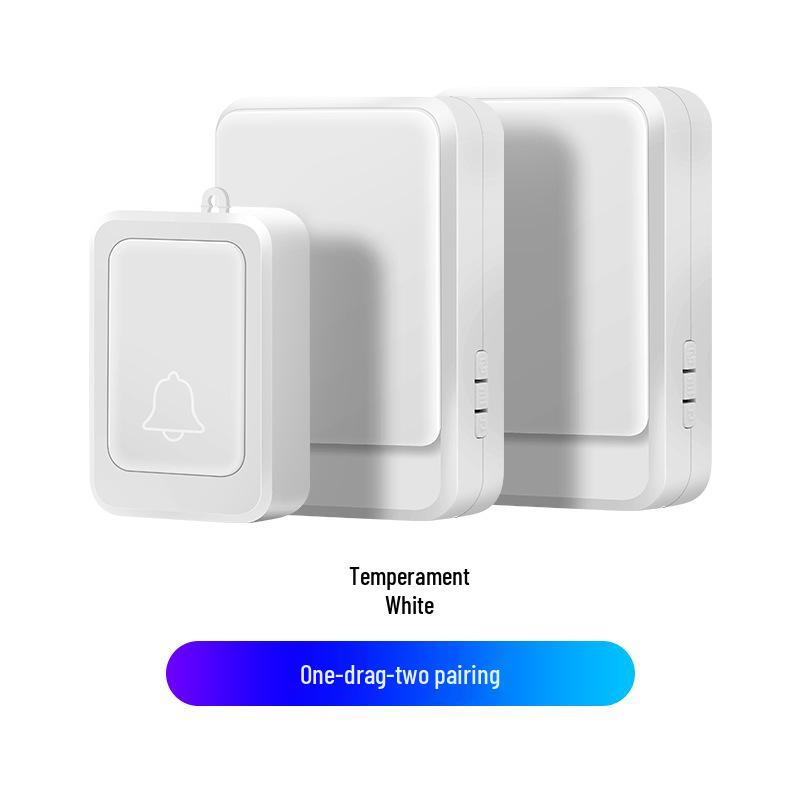 Wireless Battery-Powered Doorbell with Strong Flash, Service Call Button for Hearing Impaired and Elderly, Optional Mute Function.