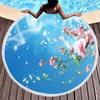 Cherry Blossom Round Beach Towel,Cherry Blossom Tree In The Sun Sand Anti-Sand Beach Blanket Absorbent Quick Dry Soft Pool Towel