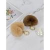 MAIA Rabbit Fur Heart Keychain & Charm - Light Brown