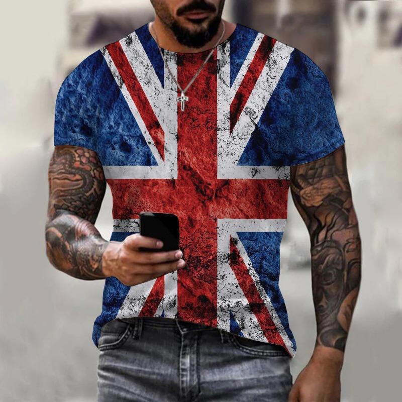 British Flag UK United Kingdom 3D Print T-Shirts Men Women Casual Fashion Oversized Short Sleeve T Shirt Male Tees Tops Clothing S