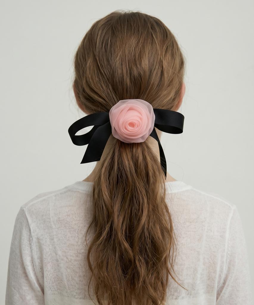 Lilykori Dual Floral Ribbon Hair Tie