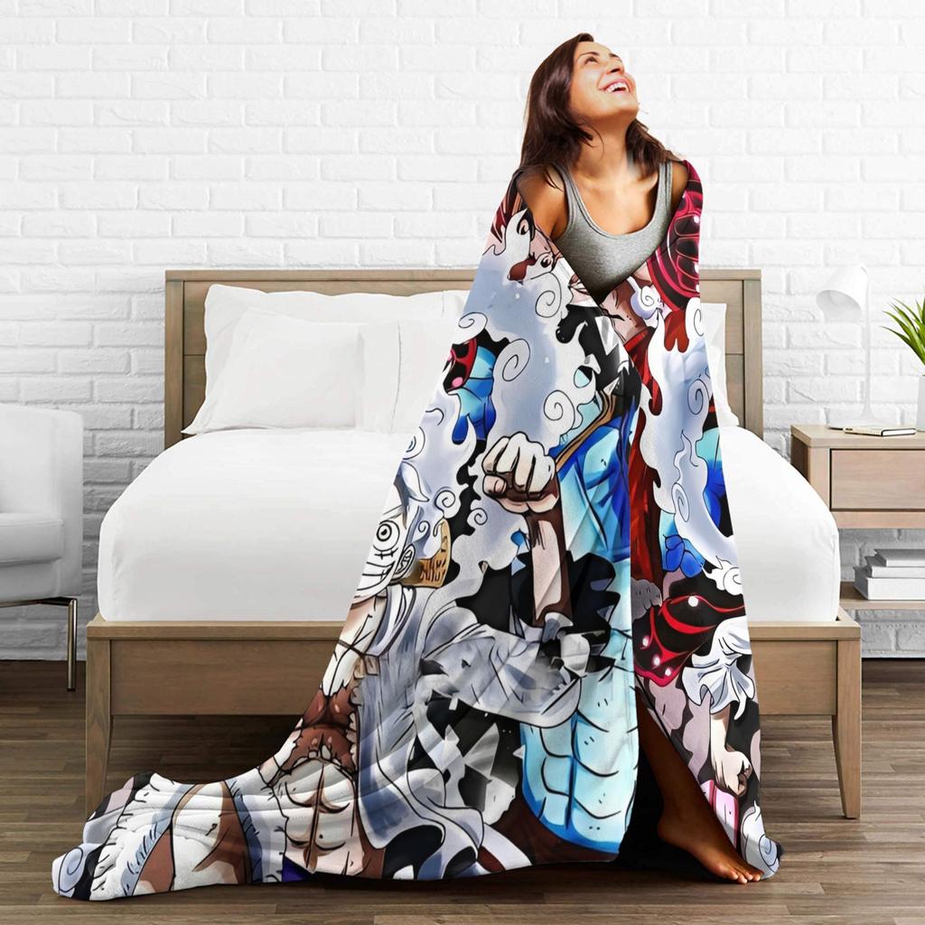 Luffy Blankets The Straw Hat Crew Flannel Awesome Warm Throw Blankets for Bed Sofa Decoration