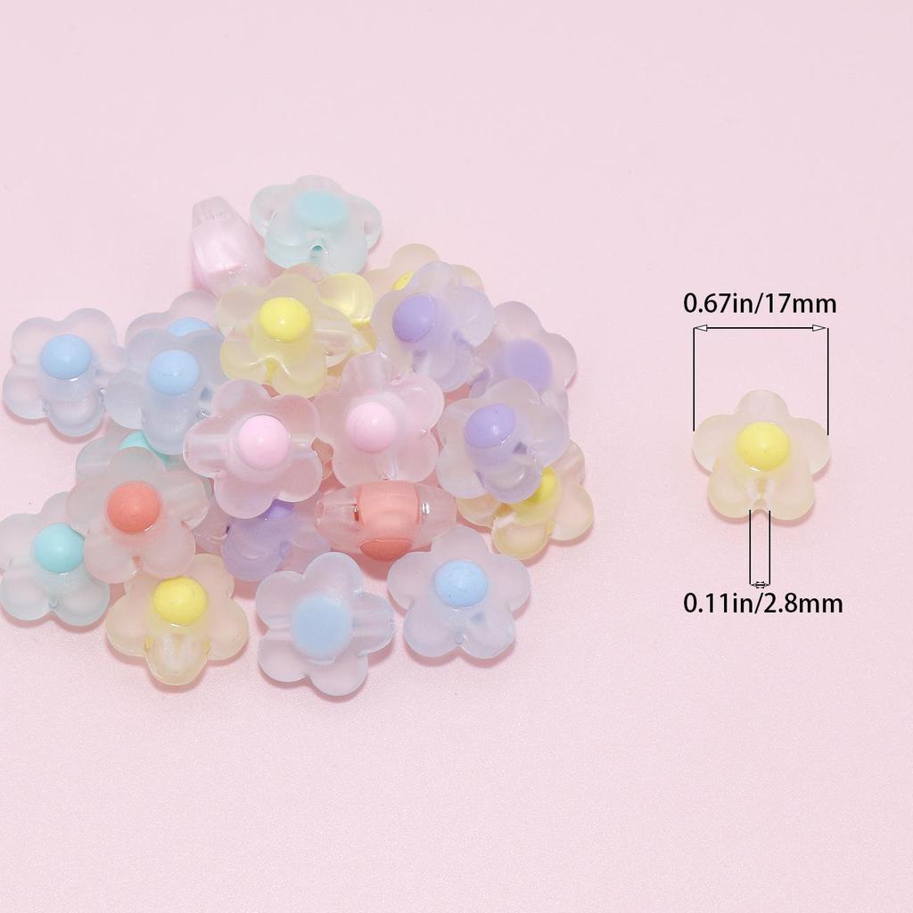 Acrylic Candy Color Flower Heart Rabbit Beads for DIY Children's Educational Ornaments and Mother's Day Crafts