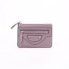Women's Genuine Leather Mini Coin Purse with Key Ring - Motorcycle Style and Top Cowhide Zipper Wallet