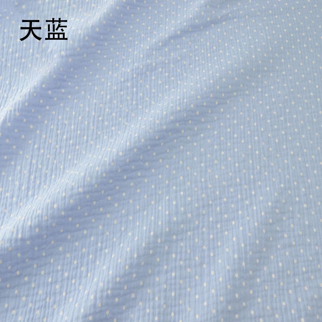 Soft Dot Print Cotton Sewing Fabric Crepe Double Layer Gauze Cloth Cotton Skirt Pajama Cotton Fabric 100*135cm