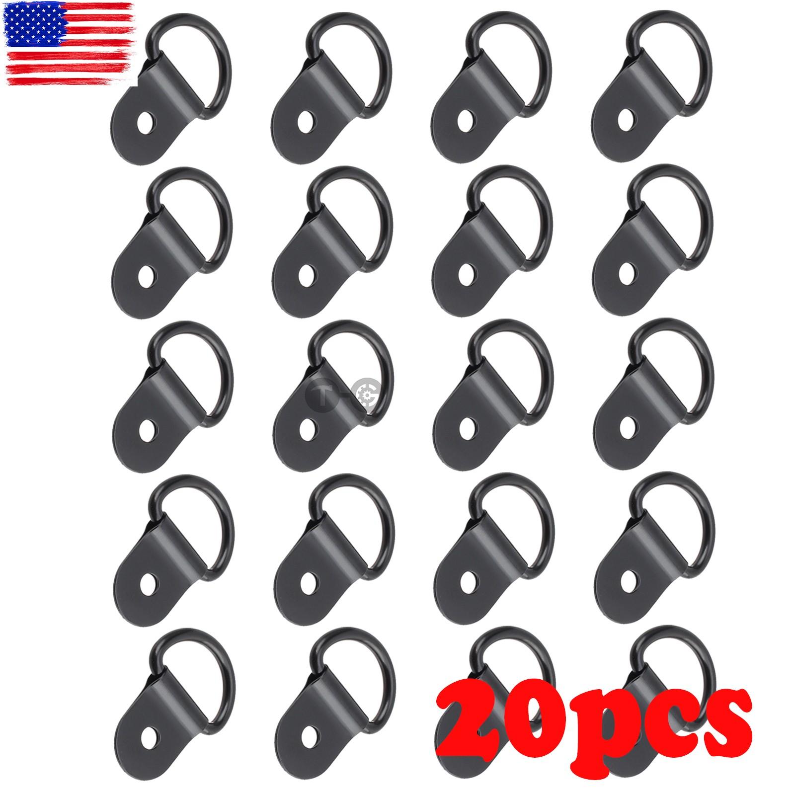 20pcs Black for Car Truck Trailers RV Boats D Shape Tie Down Anchors Ring